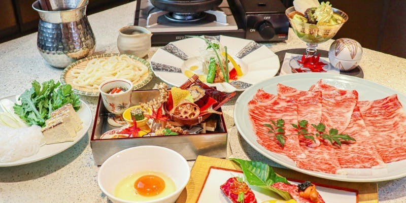 肉割烹コース（A5仙台牛すき焼き他全6品）