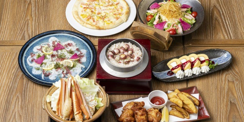 【お料理のみ】本ズワイガニの陶板蒸しと北海道グルメが愉しめる カジュアルパーティーコース 7品 4,500円