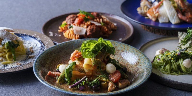 【贅沢パーティープラン】 選べるパスタ、メカジキや雲仙ポークを含む全9品コース