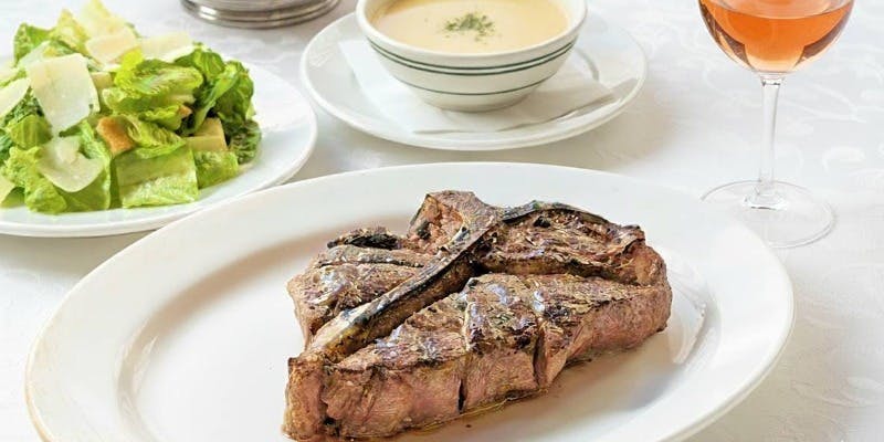 数量限定【仔牛のTボーンランチ】仔牛のTボーンステーキ含む全4品＋選べる1ドリンク（平日限定）