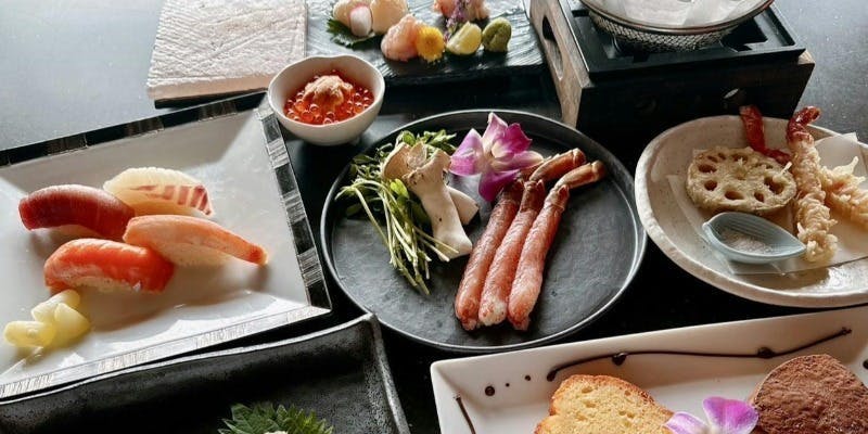 2025Xmas蟹づくしディナー【1ドリンク＆プレート付き】天ぷら×寿司×蟹しゃぶ！