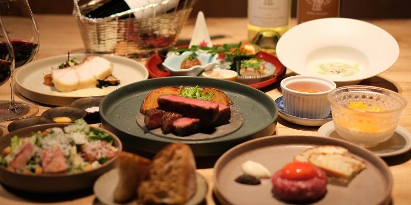 【DRY AGED STEAK COURSE】熟成肉のステーキをメインに、趣向を凝らした前菜など7品