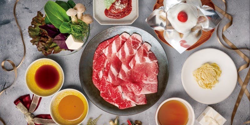 12/1～12/25【Xmas2025】神戸牛入り！3種盛り合わせしゃぶしゃぶ・すき焼きコース