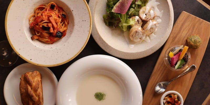 【ランチ限定プラン】前菜3種、スープ、パスタ、黒毛和牛イチボなど全6品