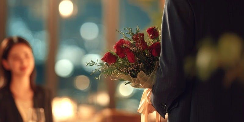 【Xmas2025】3日間限定クリスマスディナー　花束付プロポーズプラン　全6品