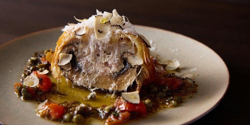 【おまかせコース】ジャンボマッシュルームのオーブン焼き、前菜やメイン、パスタなど旬の逸品を愉しむ