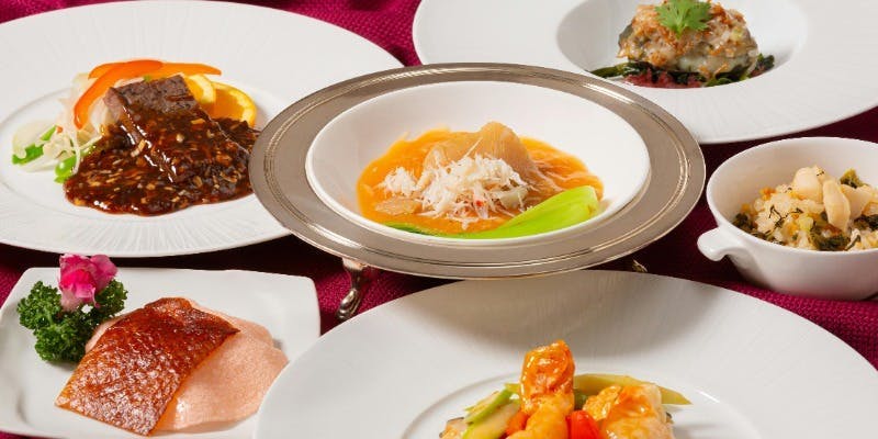 龍珠コース【ディナー】北京ダック・長崎県産和牛の煎り焼き　山椒ソースかけなど全9品