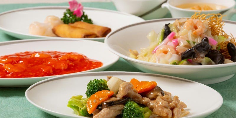 紅玉コース【ディナー】飲茶、海老のチリソース煮と長崎皿うどん全7品　