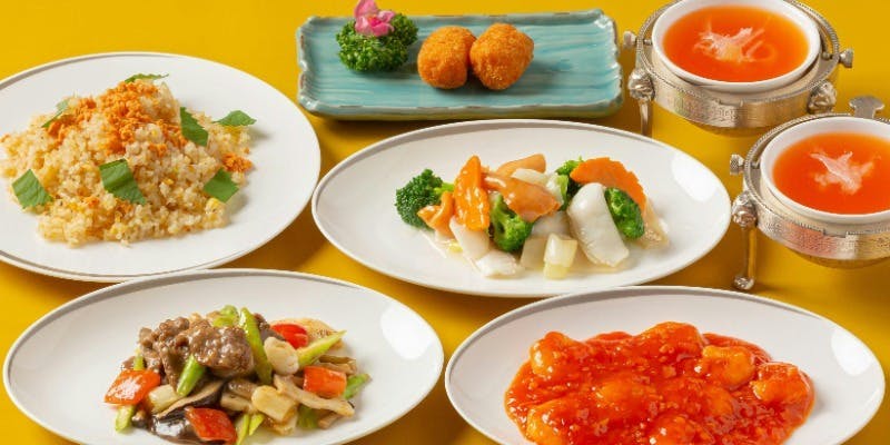 翡翠コース【ディナー】帆立の海老すり身包み揚げ・牛肉の沙茶醤炒めなど全8品　