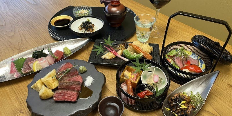 KAJIYAコース【梶屋牛と旬の魚を楽しめるコース】