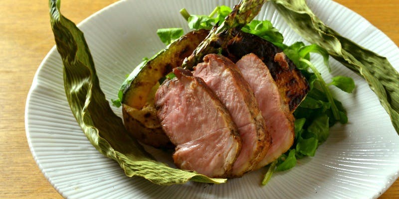 【肉御膳】岩中豚ローストと石垣藻うどん 旬菜ニノ膳