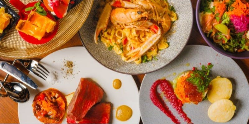 【シェフのおまかせコース】ズワイガニや手長海老、池田牛フィレなど＋自家製デザート 全6品＋1ドリンク