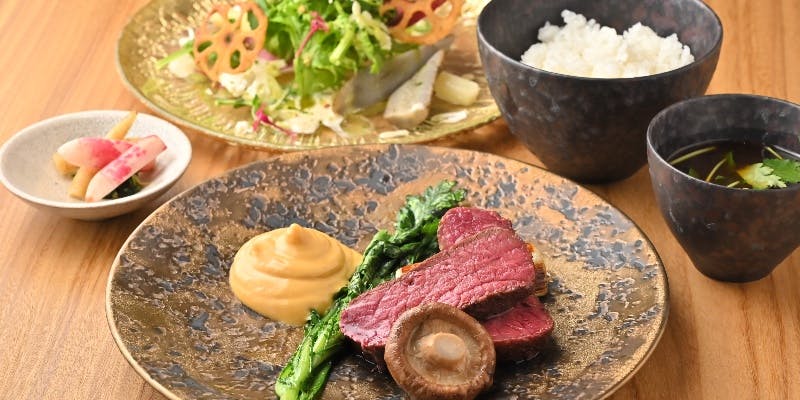 【ランチ　WAGYU】 恵伝　厳選牛の鉄板焼きが楽しめる、贅沢尽くしの全7品プラン  デザート付き
