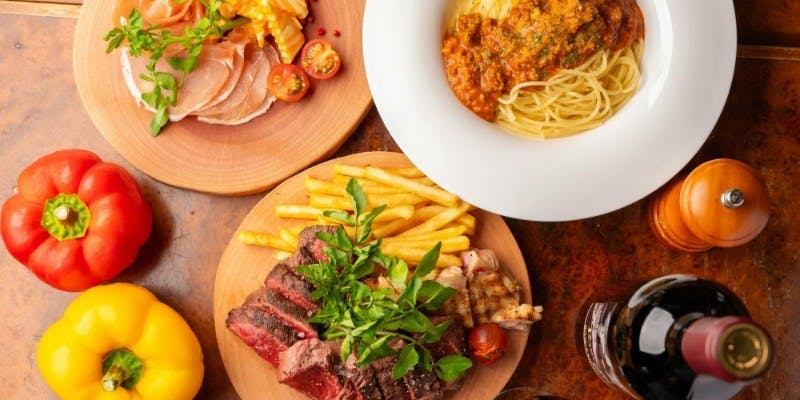 12/1～【食べ放題ロングコース】炙り肉寿司と肉バルメニュー120分食べ放題＜忘年会＞（飲み放題無し）