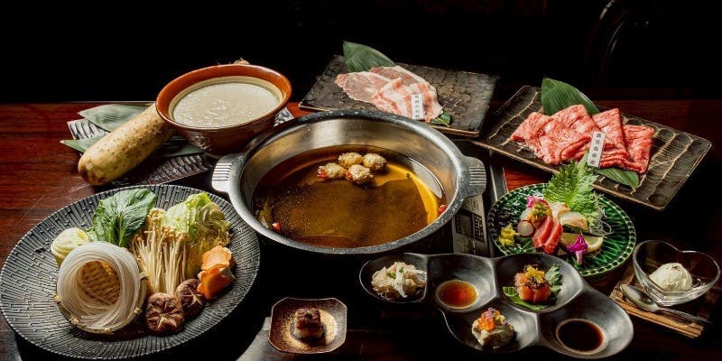 鹿児島県産黒毛和牛山芋たっぷりとろろ鍋コース
