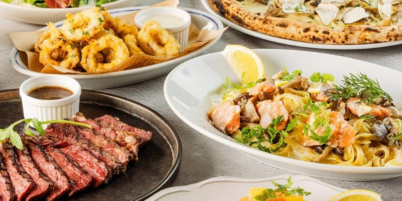 【ラグジュアリー】選べるピッツァ、熟成生ハム、ムール貝、フリット、パスタ等＋2時間飲み放