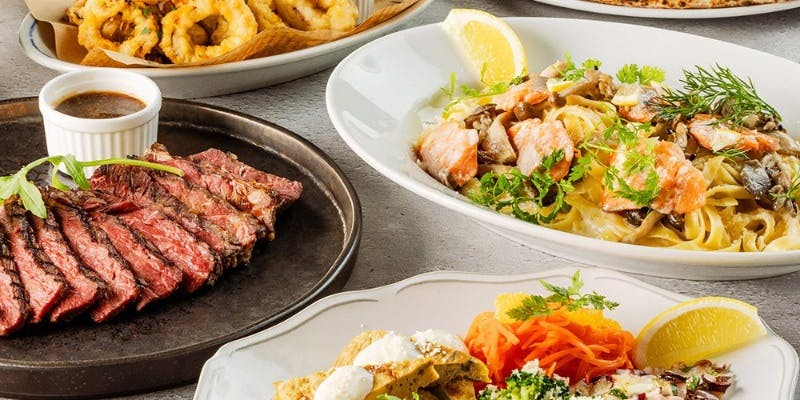 【ラグジュアリー】赤身のグリル、黒トリュフ、生ハム、ムール貝、パスタ等＋2時間飲み放題
