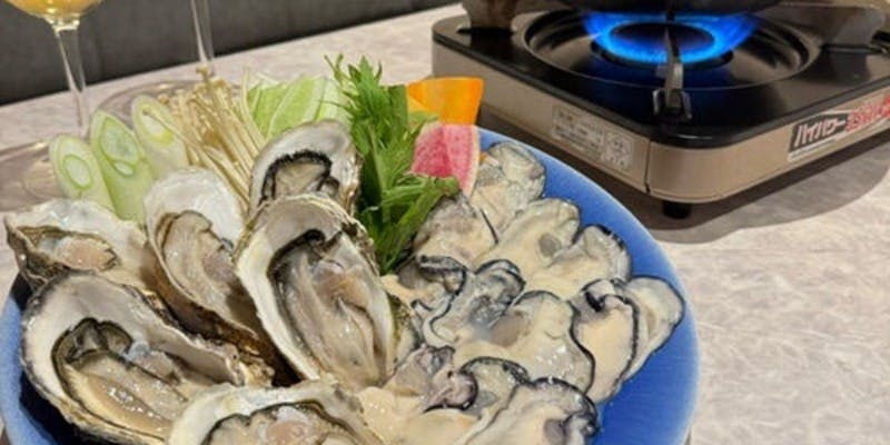 【2名様～当日OK】産地ブランド牡蠣＆海老しゃぶ　〆にリゾットorパスタ　1,800円