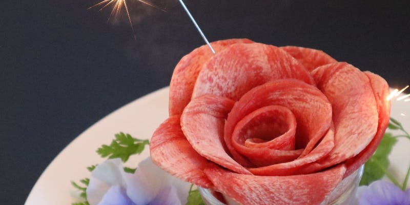 2名様～個室確約！一休限定コース【龍華園～極～】12,000円  記念日・お誕生日用の牛タンフラワー付き