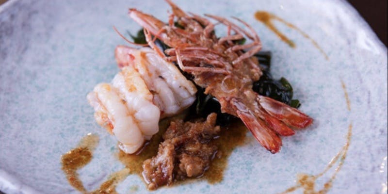 海からの贈り物・活車海老の鉄板焼コース