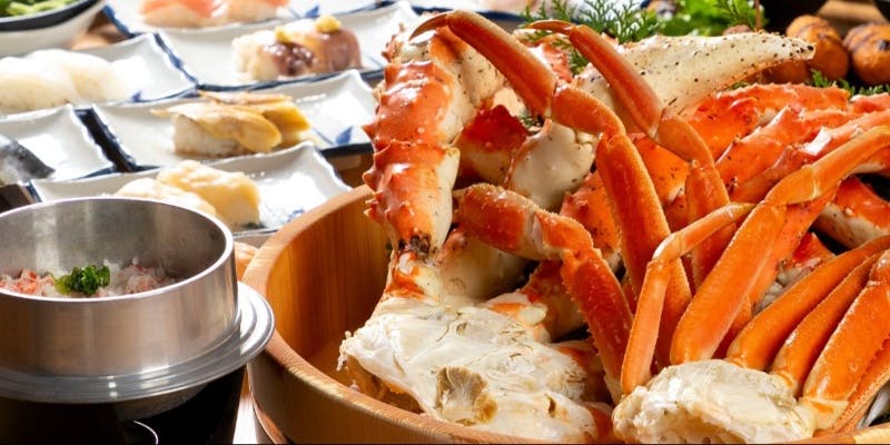 特大！本ずわい蟹3Lサイズ以上・寿司など77品が100分食べ放題！　11,000円