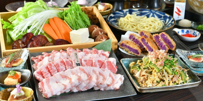 【北新地はなれ限定忘新年会】希少純血あぐー豚レタしゃぶコース！お肉1.5倍堪能コース！