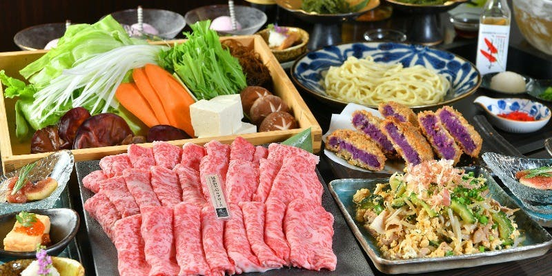 【北新地はなれ限定忘新年会】国産A5和牛ロースレタしゃぶコース！お肉1.5倍霜降りコース！