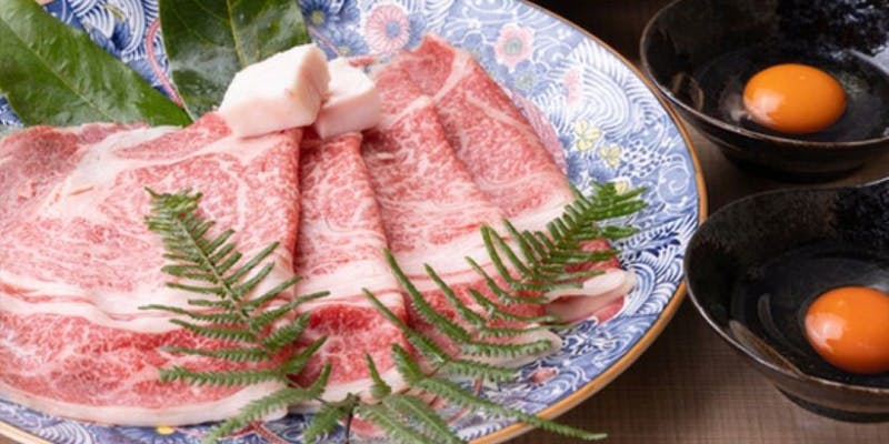 【松コース】和牛ロースのすき焼き×鰹と旬魚＆鴨の生ハム藁焼きのカルパッチョ／全8品＋3時間飲み放題