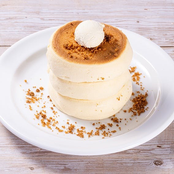 ふわふわ食感のパンケーキ