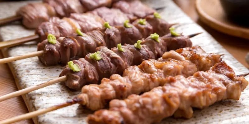 【焼鳥コース】焼き物7本や鶏スープ茶漬けなどが堪能できるプラン（＋1,100円で焼き物10本に変更可能）