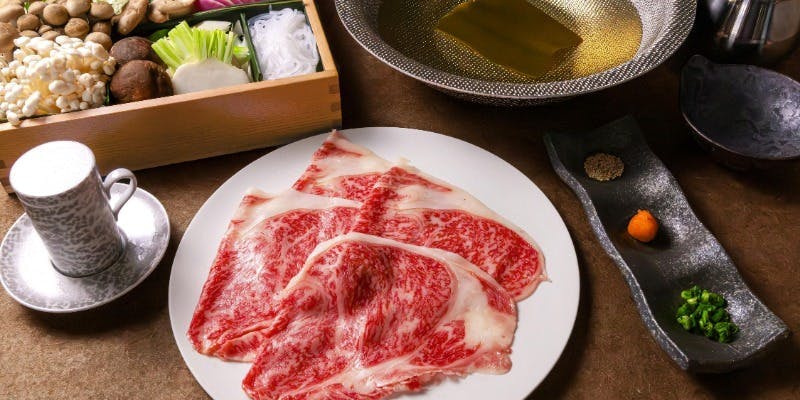 ＜ディナー＞【しゃぶしゃぶ】厳選した黒毛和牛しゃぶしゃぶと天ぷら、にぎり寿司など全7皿