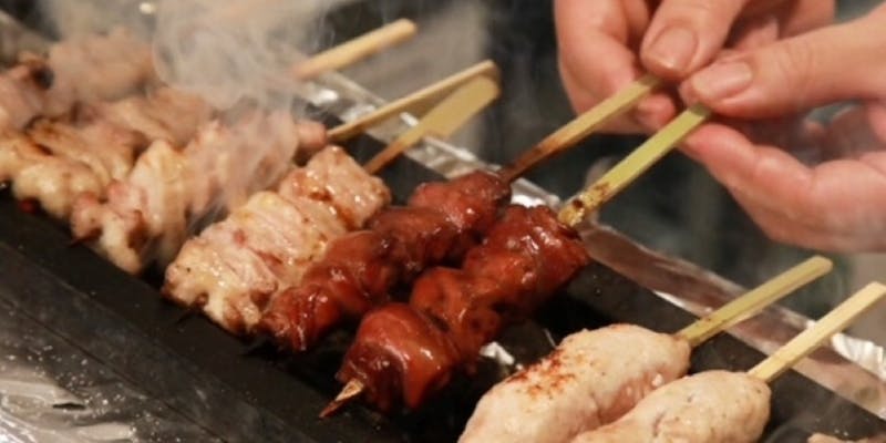 【やきとり糸の基本】おまかせ串5本や旬野菜の炭火焼きが楽しめるプラン