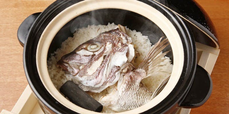 【ディナー限定コース】紀州魚の造盛りや煮魚　陶器蒸しの鯛飯コース7,700円（リクエスト）