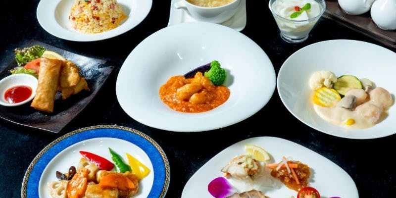 【巫山コース】海老のクリーム煮や白身魚のチリソースを含む全8品＋コーヒーまたは紅茶つき