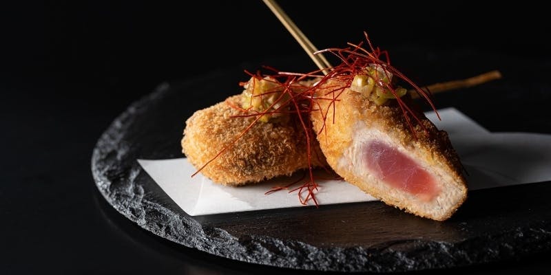 【串10本コース】海鮮串3種、肉串2種、野菜・その他串5種、デザートなど全4品