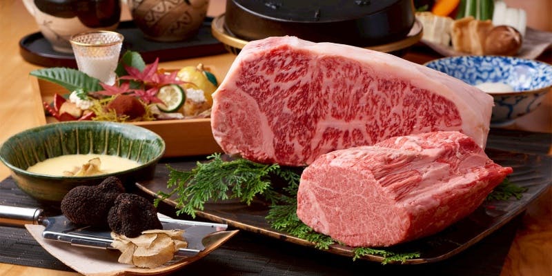 【ランチ限定コース】　松阪牛「1％の奇跡」あみ焼と柿安牛すき焼コース　全6品（個室）