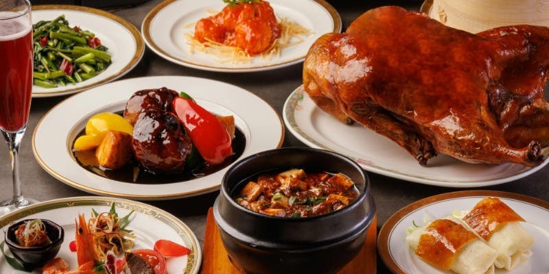 【嘉園コース】フカヒレスープ、北京ダック、黒酢酢豚、海老チリなど9品＋2.5h飲放付