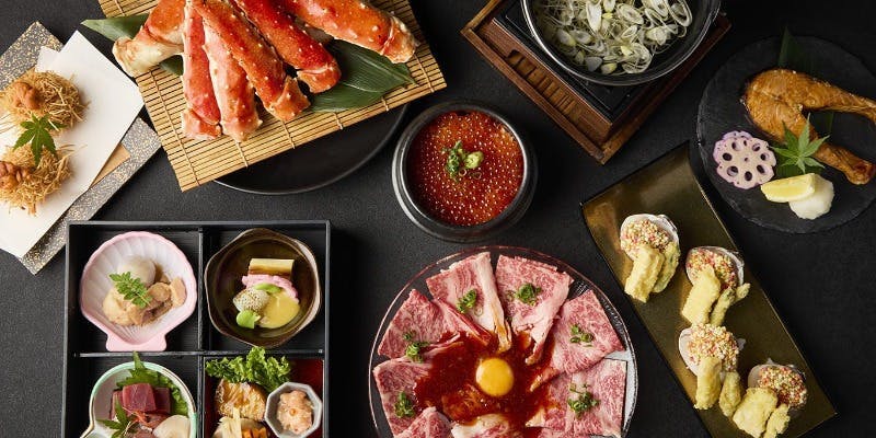 【12月限定】ご褒美コース　タラバ蟹×すき焼き×いくら×白子×生うに＋3時間飲み放題付き（個室確約）
