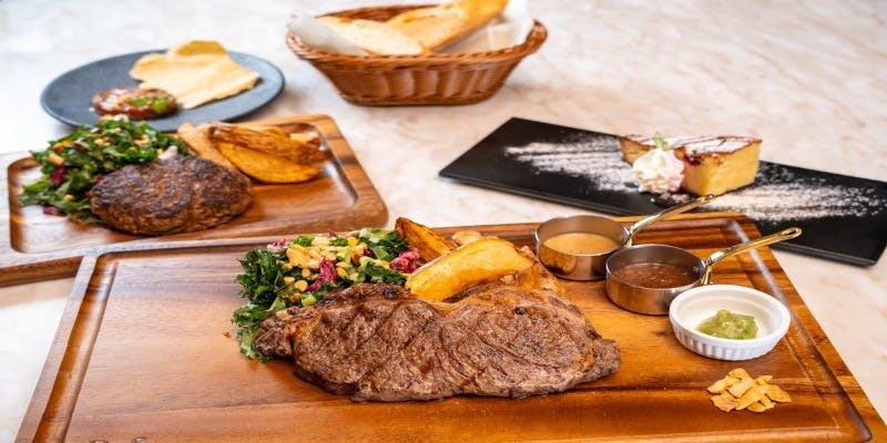 【レコメンドランチ】WAGYUステーキなど全4品＋乾杯スパークリング