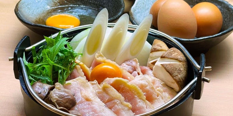 甲州食材と飲み放題付きの、とりほまれ自慢のとりすき鍋コース