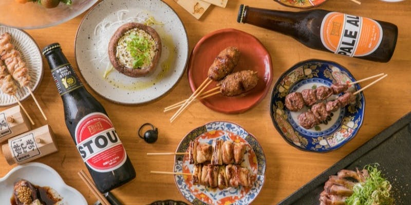 【和鈴コース】淡海地鶏のたたきや自慢の「串物」など厳選素材をご堪能できるコース