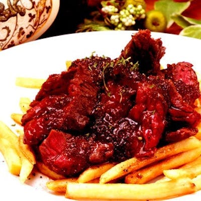 柔らか牛ハラミステーキと切りたて生ハム