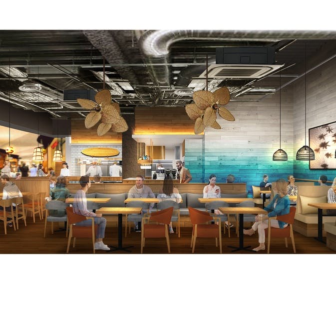 リゾート感溢れる店内