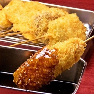 二度付け禁止の難波風串揚げ