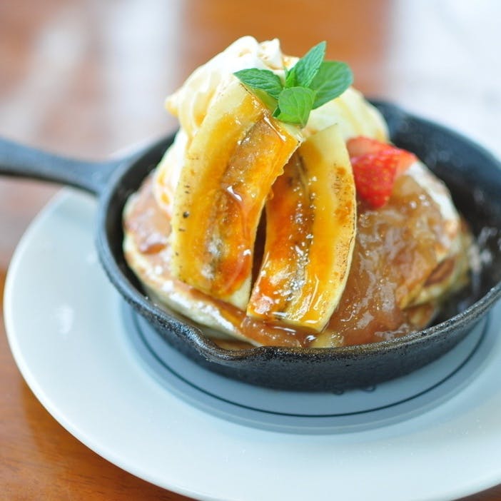 ふわふわ食感のパンケーキ