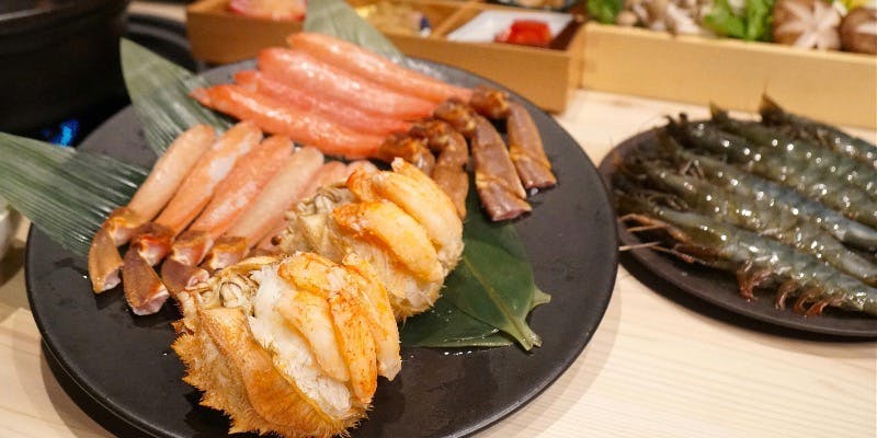 北海道直送かにしゃぶコース【事前予約制】ずわい蟹や海老、甲羅盛りと9種のおばんざい、蟹雑炊etc…