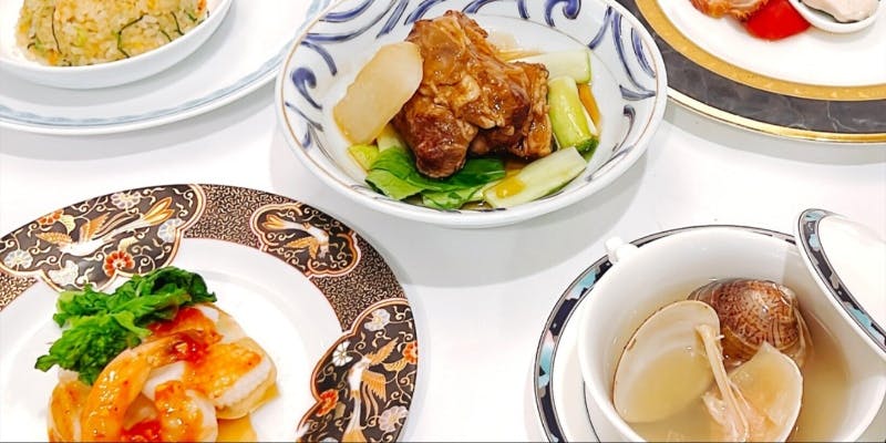 【4000円ランチコース】海老のチリソース・牛肉料理を含めた6品