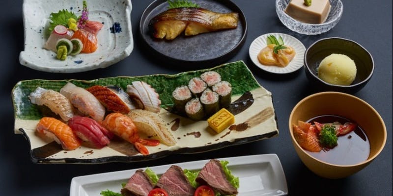 【月のね　鮨コース「極」】  本マグロ中トロや鉄火巻 厳選握り八貫と、贅沢盛りだくさんの8品コース