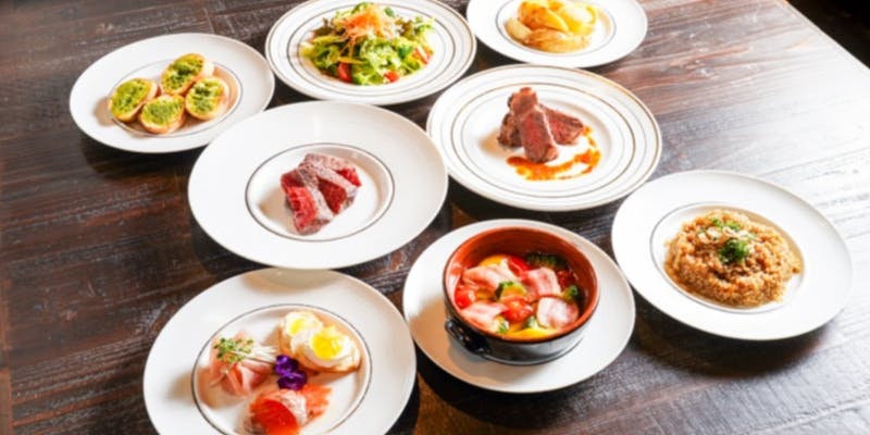 【パーティーGANGプラン】黒毛和牛リブロースステーキ＆フィレ肉など全6品＋飲み放題付き