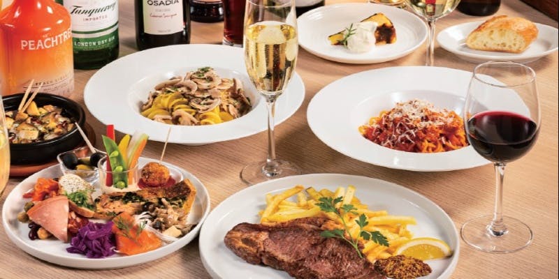 【パーティープラン】前菜の盛り合わせやパスタ2種、デザートなど全6品＋2時間飲み放題付